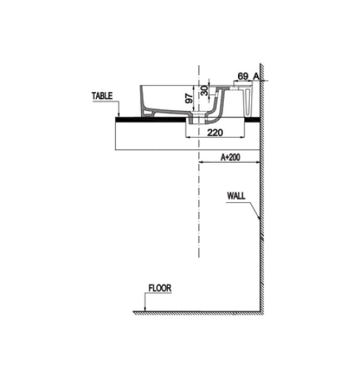 Chậu sứ đặt bàn Hafele - Sapporo 420 588.79.031