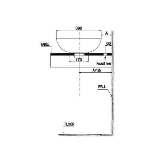 Chậu sứ đặt bàn Hafele - Sapporo 585 588.79.030