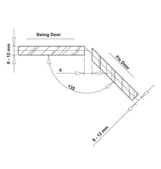Bản lề kính - kính 135° Hafele 499.05.856