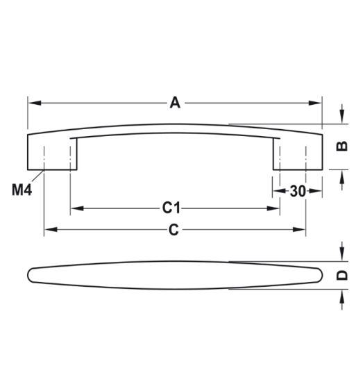 Tay Nắm Tủ 244mm H1350 Hafele 110.34.238