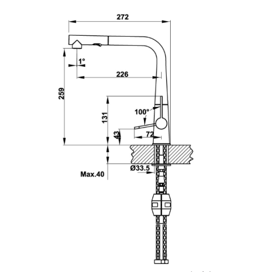 Vòi Rửa Chén HT20-GH1P259 Hafele 570.82.500