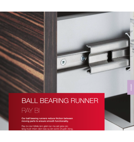 Ray Bi Không Giảm Chấn 450mm Hafele 494.02.464