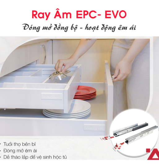 Ray Âm EPC Evo 400mm Giảm Chấn Hafele 433.32.073