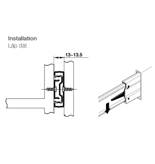 Ray Bi Giảm Chấn Dài 400mm Hafele 494.02.063