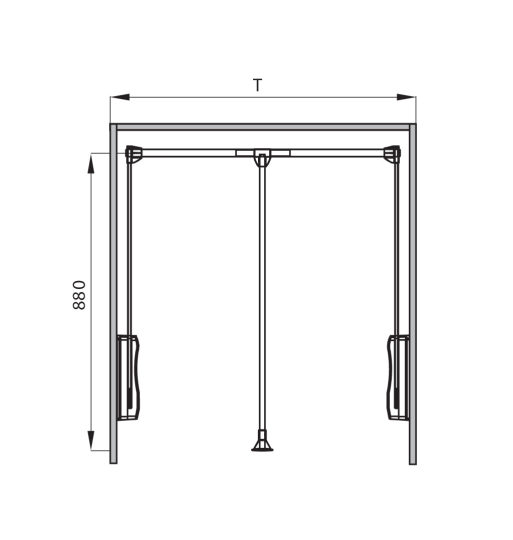 Tay nâng móc áo Hafele 805.11.752