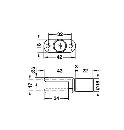 Thân khóa Hafele - Khóa trung tâm Econo  234.99.240