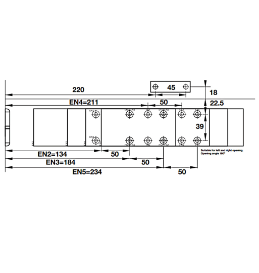 Thiết bị đóng cửa tự động Hafele EN2-5 - lắp nổi 931.77.149