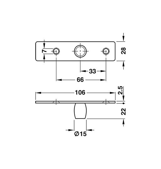 Trục xoay trên khung bao Hafele 981.00.080