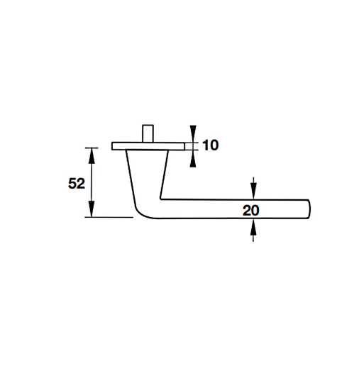 Tay nắm gạt có nắp che cho cửa vệ sinh Hafele - Hình chữ nhật dẹt 903.99.978