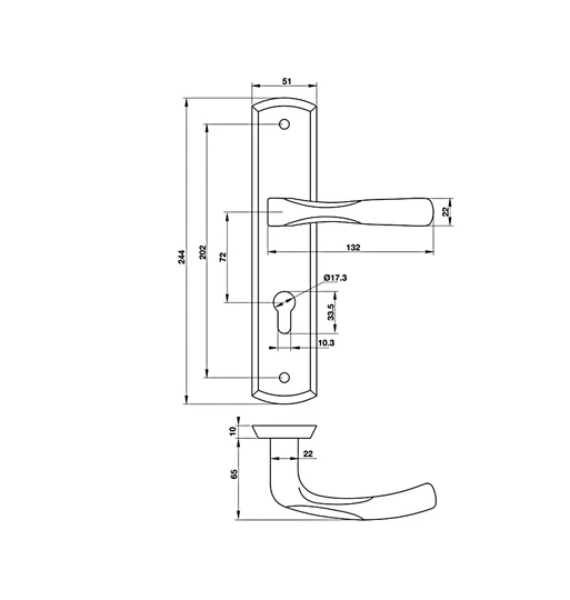 Tay nắm gạt đế dài Hafele 903.98.462