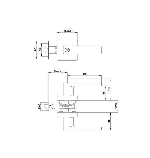 Khóa tay nắm gạt Hafele DIY 499.63.972