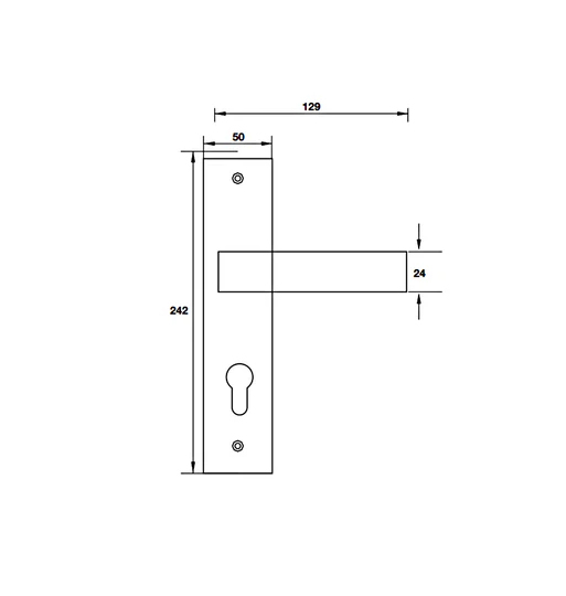 Tay nắm gạt đế dài Hafele - Hình chữ nhật 903.98.463