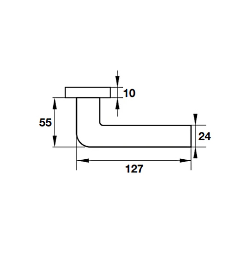 Tay nắm gạt có nắp che cho cửa vệ sinh Hafele - Hình chữ nhật dẹt 903.99.992