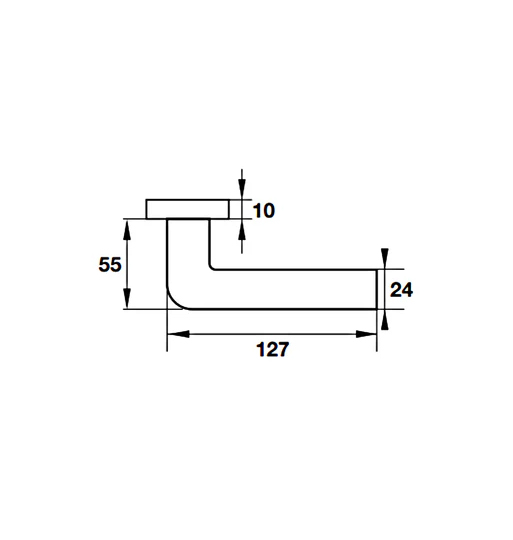 Tay nắm gạt có nắp che cho cửa phòng Hafele - Hình chữ nhật dẹt 903.99.991