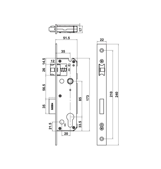 Khóa điện tử Hafele cửa nhôm DL6600 (Không bao gồm Pin) 912.20.145