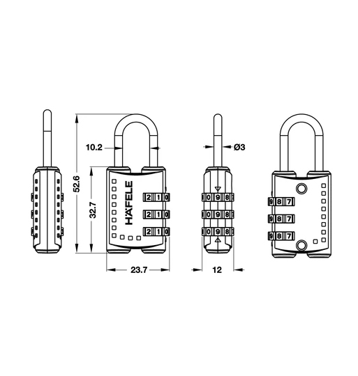 Khóa số Hafele 20301 482.09.004