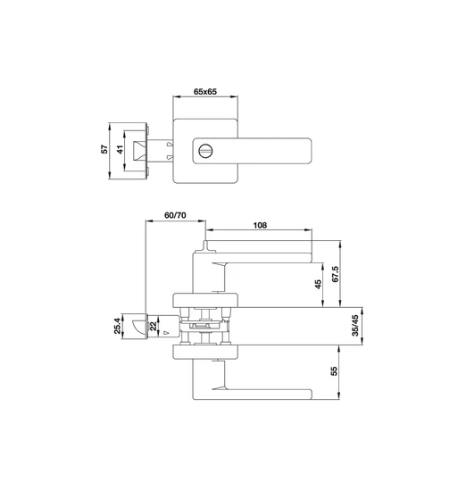 Khóa tay nắm gạt Hafele DIY 499.63.972